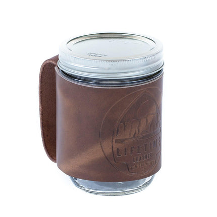 Leather Mason Jar Coozie by Lifetime Leather Co - Vysn
