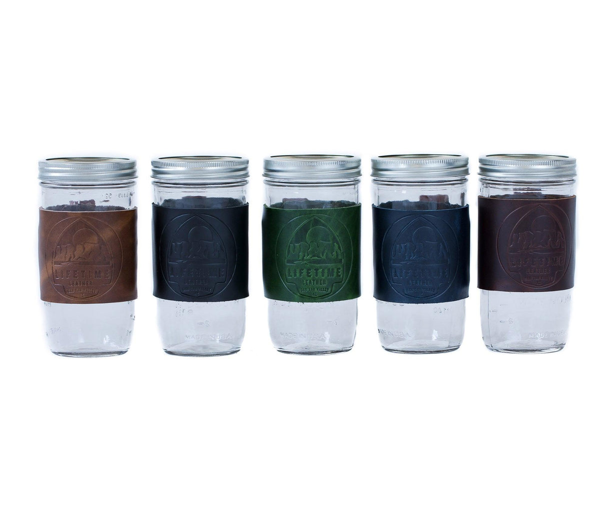 Leather Mason Jar Coozie by Lifetime Leather Co - Vysn