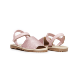 Leather Sandals in Pink Glitter by childrenchic - Vysn