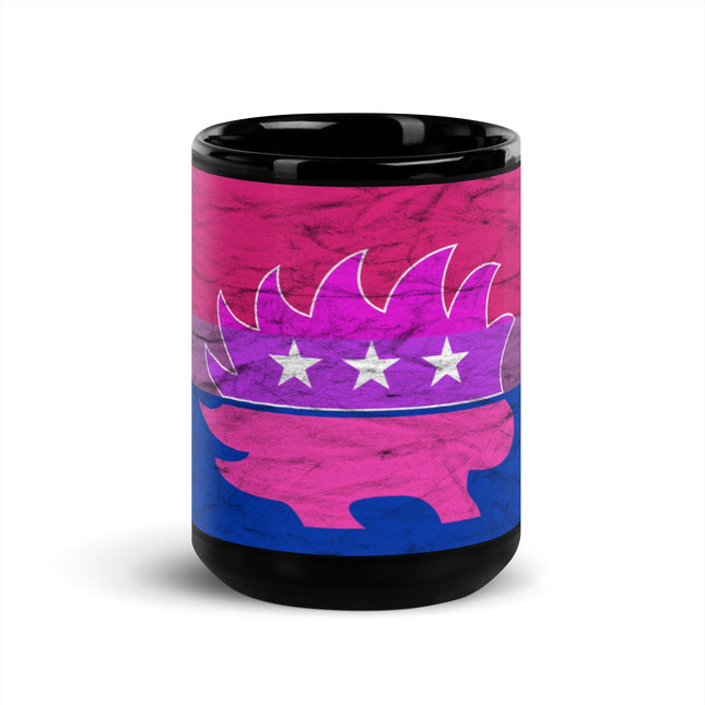 Libertarian Porcupine - LGBTQ - Bisexual Black Glossy Mug by Proud Libertarian - Vysn