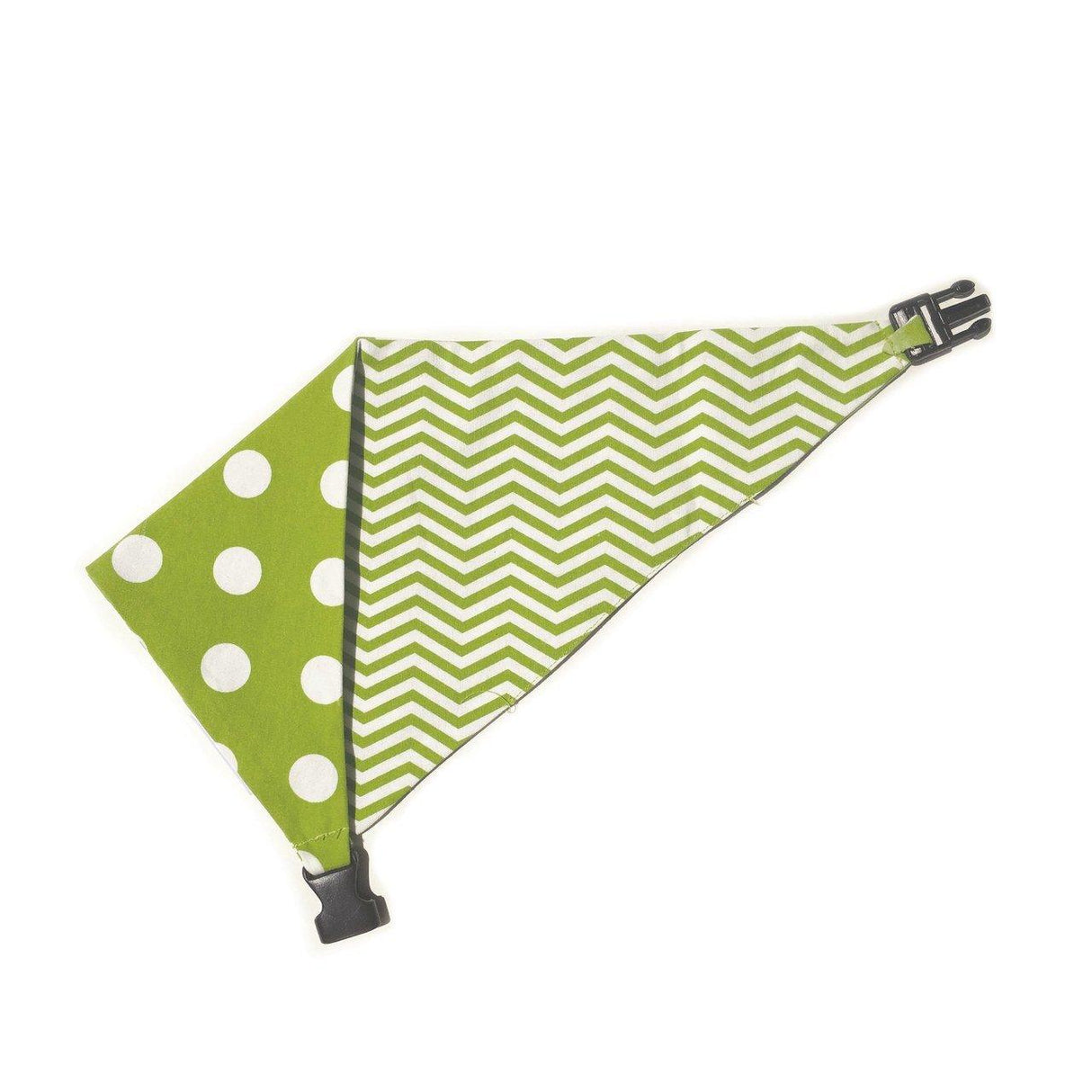 Lime Green Chevron Reversible Dog Bandana by Uptown Pups - Vysn