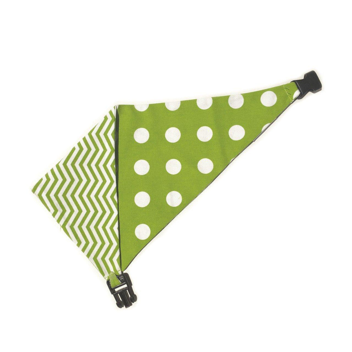 Lime Green Chevron Reversible Dog Bandana by Uptown Pups - Vysn