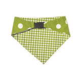 Lime Green Houndstooth Reversible Dog Bandana by Uptown Pups - Vysn