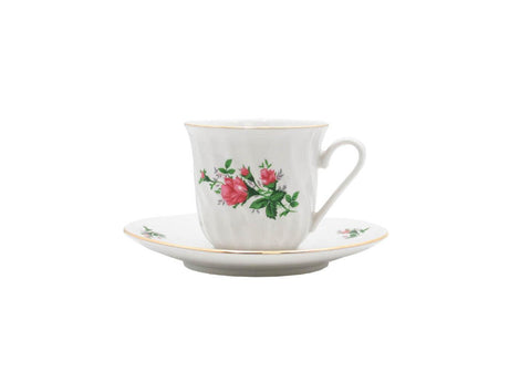 Limited Edition: Vintage Bloom Cups & Saucers Set by Tuxton Home - Vysn