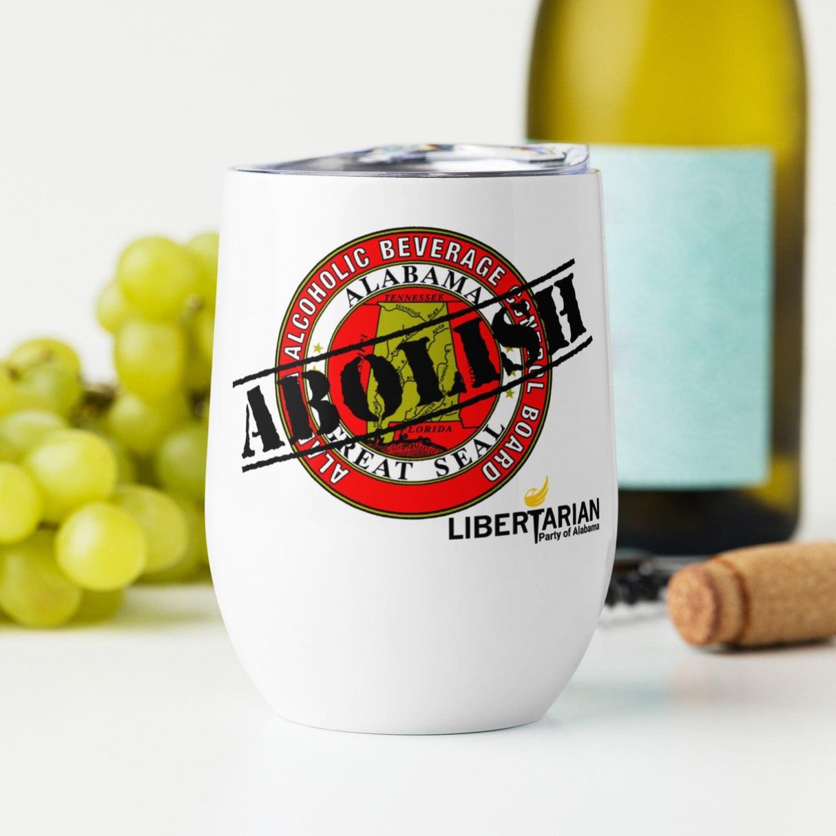 LP Alabama Abolish ABC Wine tumbler by Proud Libertarian - Vysn