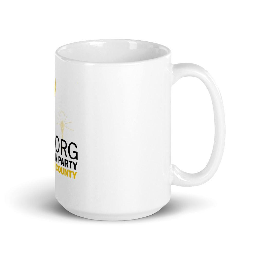 LP Indiana Morgan County White glossy mug by Proud Libertarian - Vysn