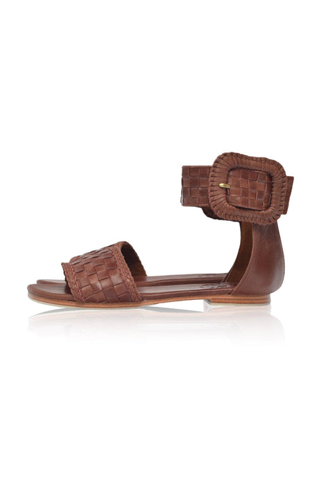 Madagascar Woven Leather Sandals by ELF - Vysn