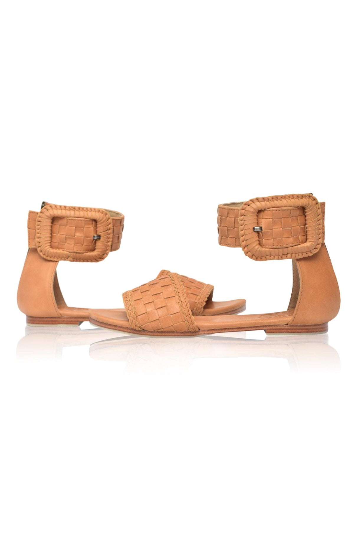 Madagascar Woven Leather Sandals by ELF - Vysn