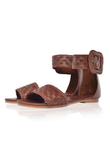 Madagascar Woven Leather Sandals by ELF - Vysn