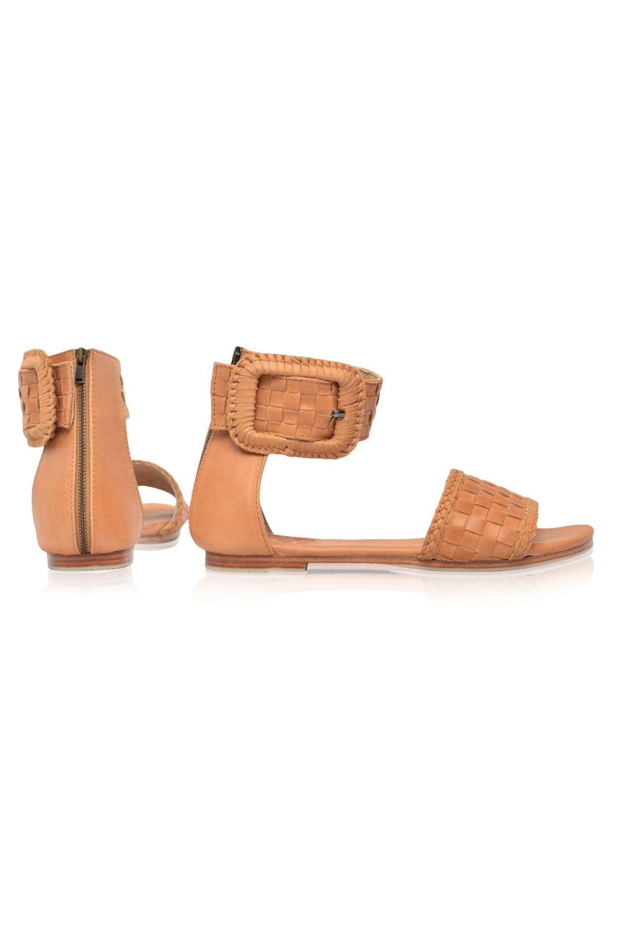 Madagascar Woven Leather Sandals by ELF - Vysn