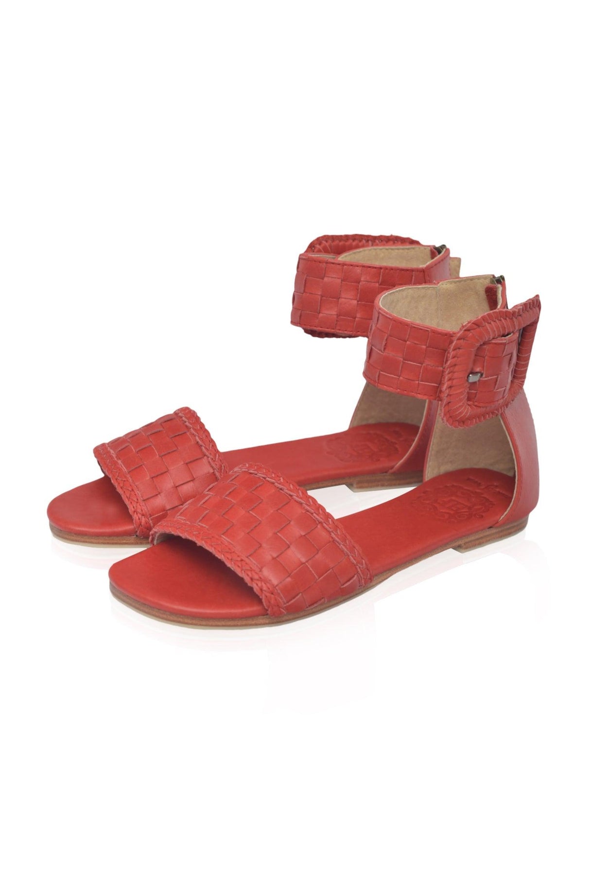 Madagascar Woven Leather Sandals by ELF - Vysn