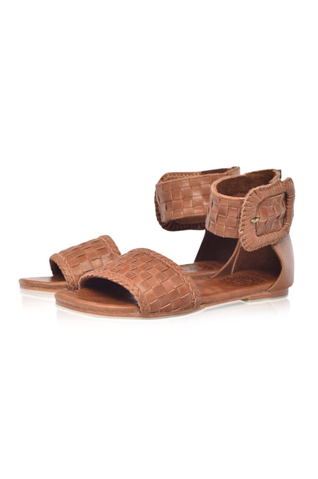 Madagascar Woven Leather Sandals by ELF - Vysn