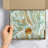 Marbleized Mint 20" x 30" Gift Tissue Paper by Present Paper - Vysn