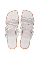 Melasti Woven Leather Slides by ELF - Vysn