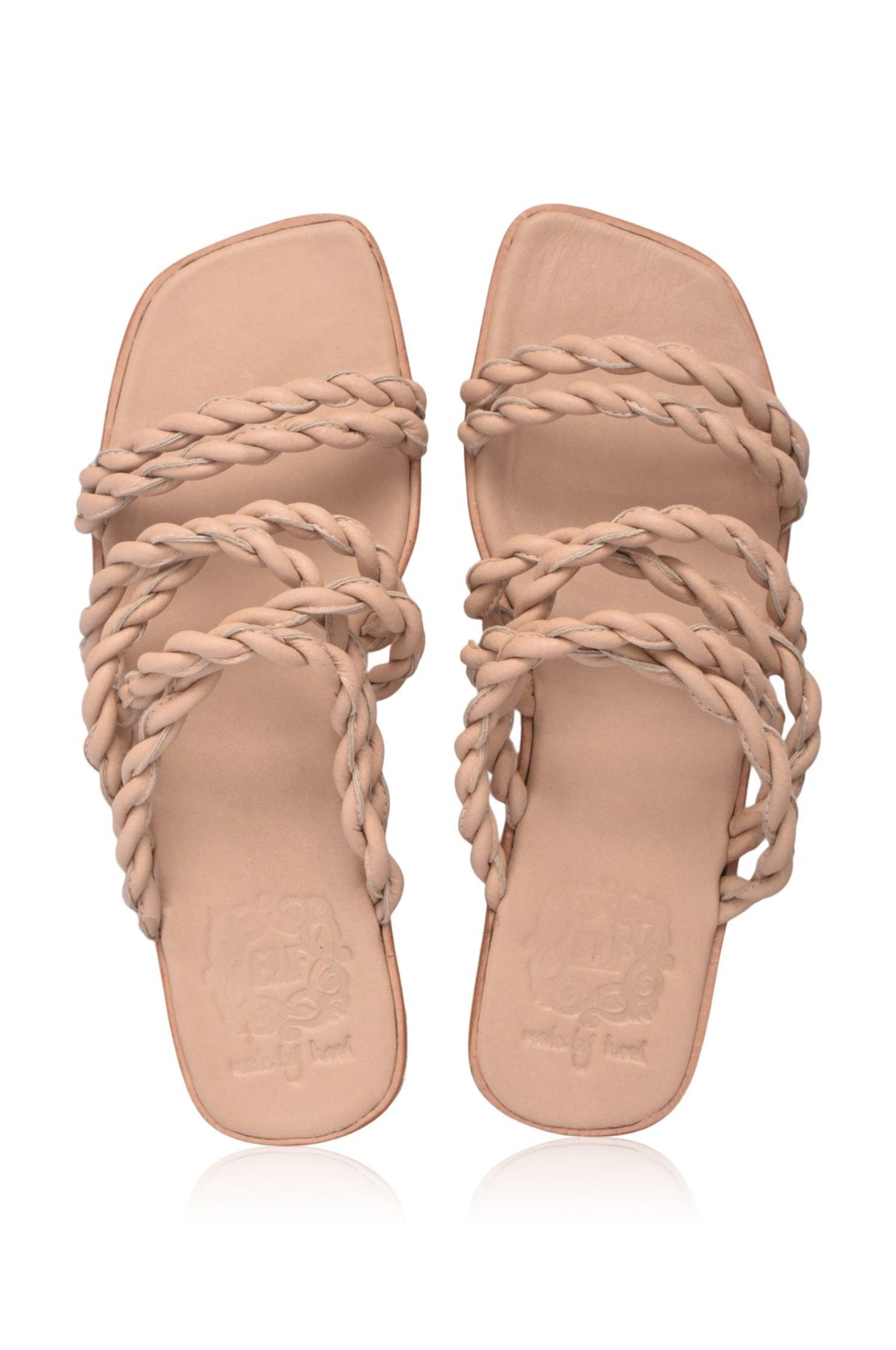 Melasti Woven Leather Slides by ELF - Vysn