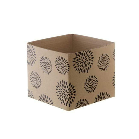 Mini Kraft Posy Box Geometric Flowers Black (13x12cmH) by Tshirt Unlimited - Vysn