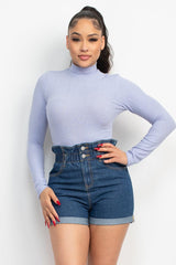 Mock Neck Long Sleeve Top - VYSN