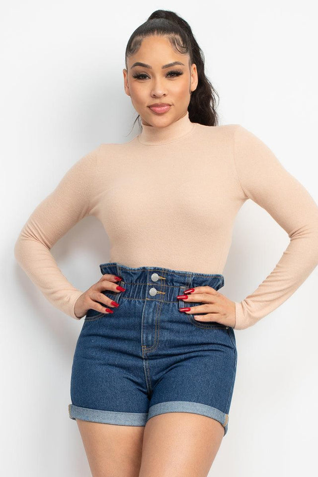 Mock Neck Long Sleeve Top - VYSN