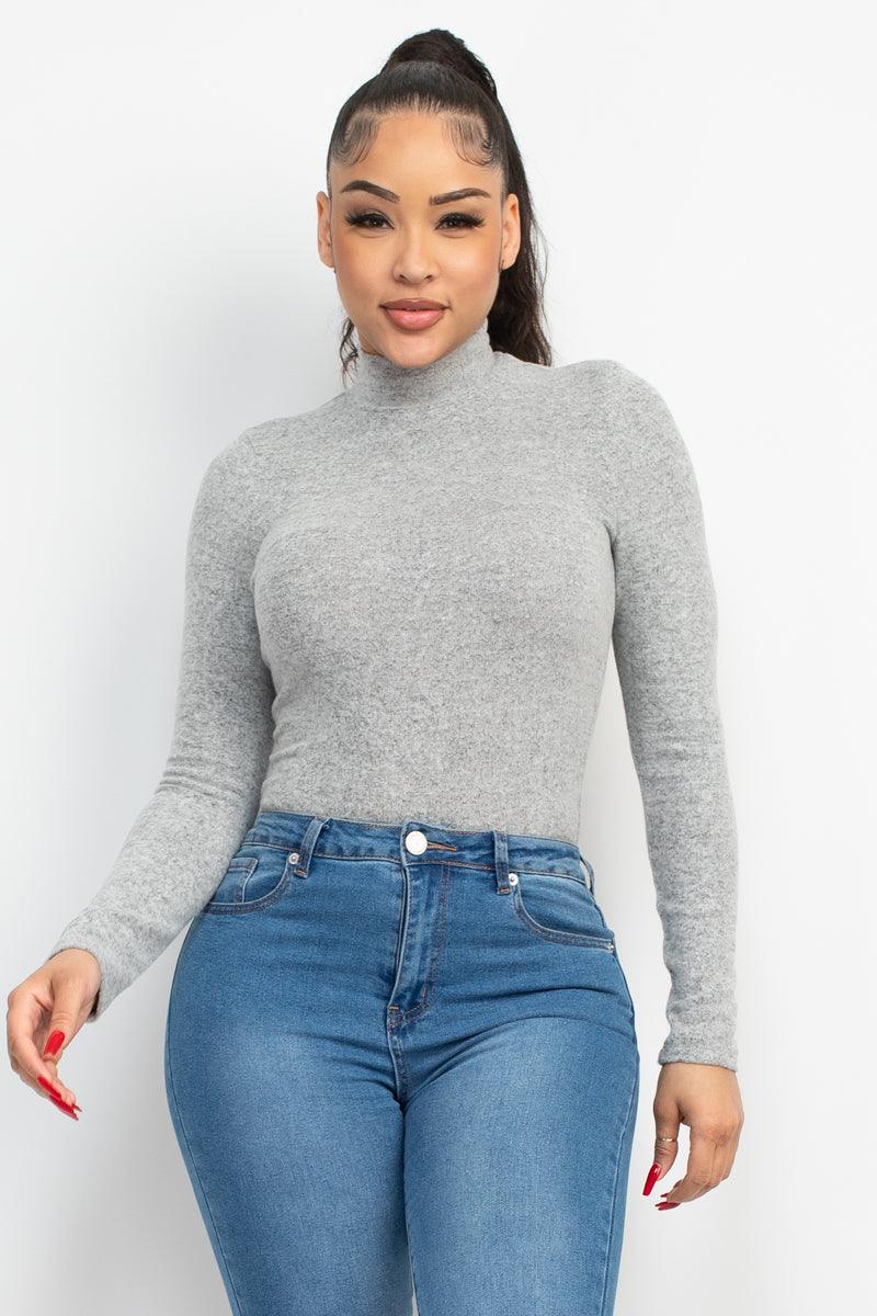 Mock Neck Long Sleeve Top - VYSN