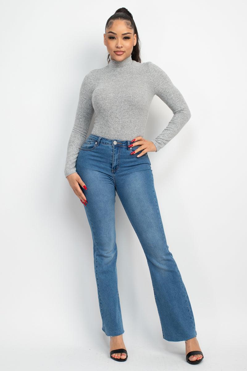 Mock Neck Long Sleeve Top - VYSN