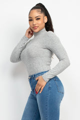 Mock Neck Long Sleeve Top - VYSN