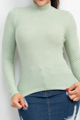 Mock Neck Long Sleeve Top - VYSN