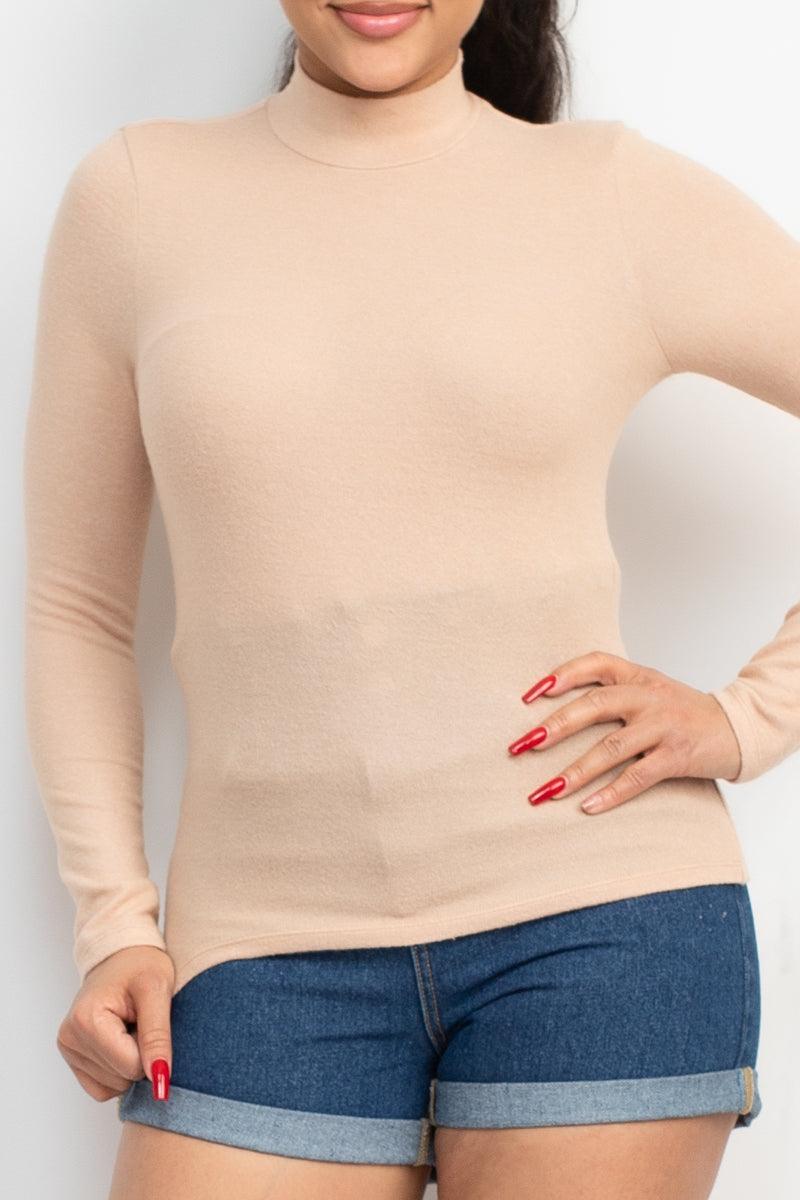 Mock Neck Long Sleeve Top - VYSN