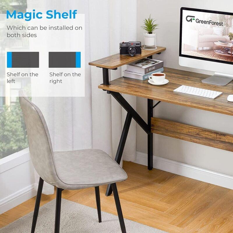 Modern Design Computer Desk with Monitor Shelf 47" by Plugsus Home Furniture - Vysn