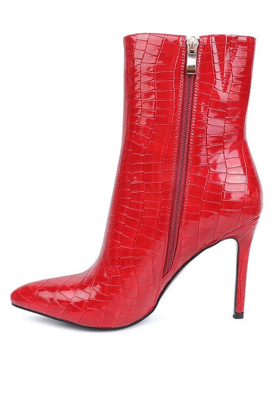 Momoa Patent Pu High Heeled Ankle Boot by Blak Wardrob - Vysn