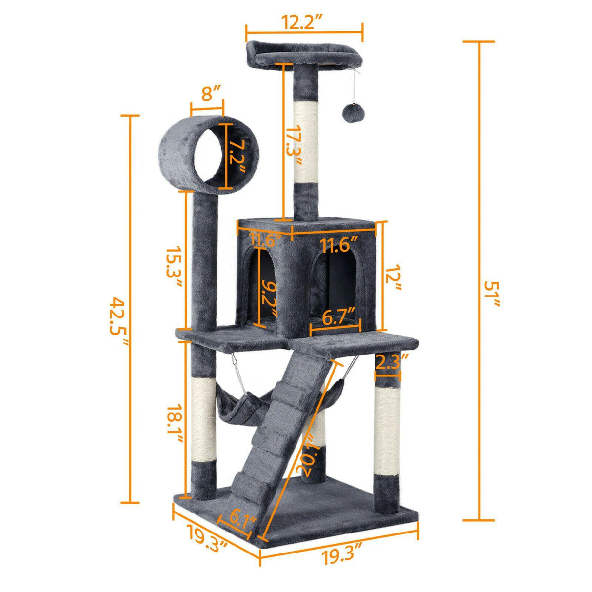 Multilevel Cat Tree Scratcher Furniture Cat Tower by Quality Home Distribution - Vysn