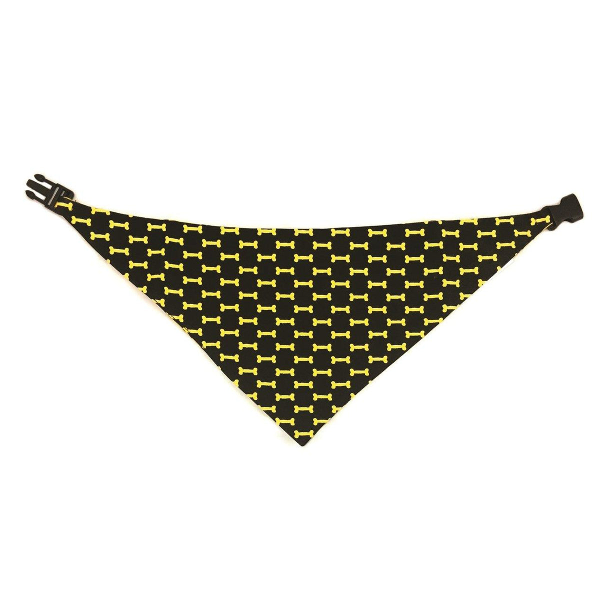 Mustard Yellow & Black Reversible Dog Bandana by Uptown Pups - Vysn