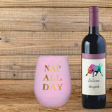 Nap All Day Stemless Wine Glass in Iridescent Tinted Pink | 20 oz. by The Bullish Store - Vysn