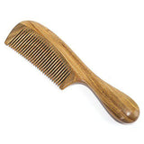 Natural Green Sandalwood Peach Wood Anti Static Pocket Hair Beard Handmade Comb by Plugsus Home Furniture - Vysn