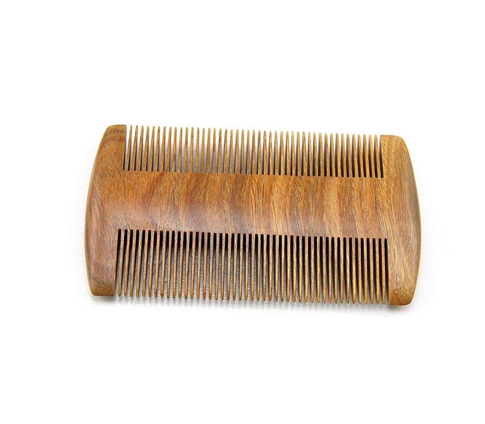 Natural Green Sandalwood Peach Wood Anti Static Pocket Hair Beard Handmade Comb by Plugsus Home Furniture - Vysn