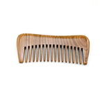 Natural Green Sandalwood Peach Wood Anti Static Pocket Hair Beard Handmade Comb by Plugsus Home Furniture - Vysn