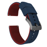 Navy Blue Top / Crimson Red Bottom | Elite Silicone by Barton Watch Bands - Vysn