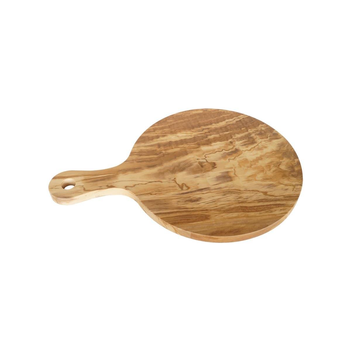 OLIVEWOOD CIRCLE-shape CUTTING BOARD Handle- 14.6 x 10" by Peterson Housewares & Artwares - Vysn