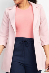 Open Front Notch Solid Jacket - VYSN