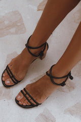 Ophelia Block Heel Wrap Sandals by ELF - Vysn