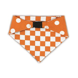 Orange Checkered Reversible Dog Bandana by Uptown Pups - Vysn