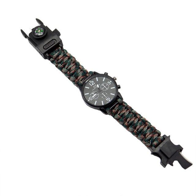 Outdoor Multi function Camping Survival Watch Bracelet Tools With LED Light by VistaShops - Vysn