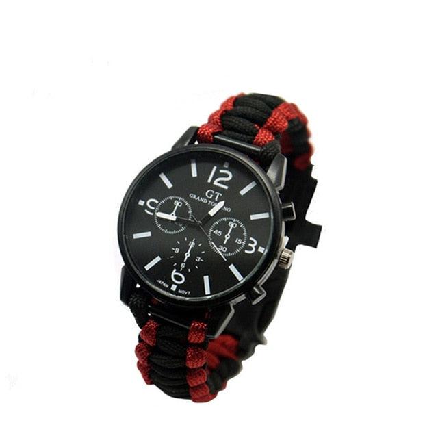 Outdoor Multi function Camping Survival Watch Bracelet Tools With LED Light by VistaShops - Vysn