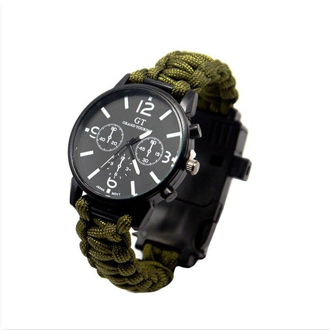 Outdoor Multi function Camping Survival Watch Bracelet Tools With LED Light by VistaShops - Vysn