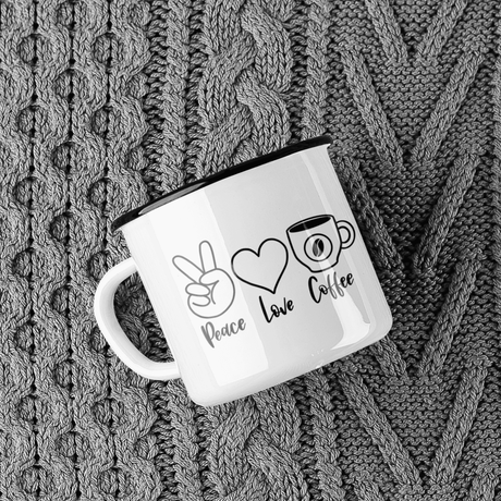 Peace Love Coffee Mug by WinsterCreations™ Official Store - Vysn