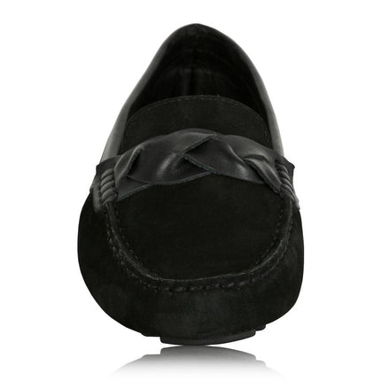 Piper Black Nubuck/Black Leather by Joan Oloff Shoes - Vysn