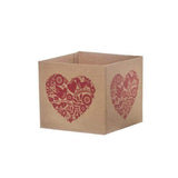 Posy Box Mini Bird in Heart Kraft Red (13x12cmH) by Tshirt Unlimited - Vysn