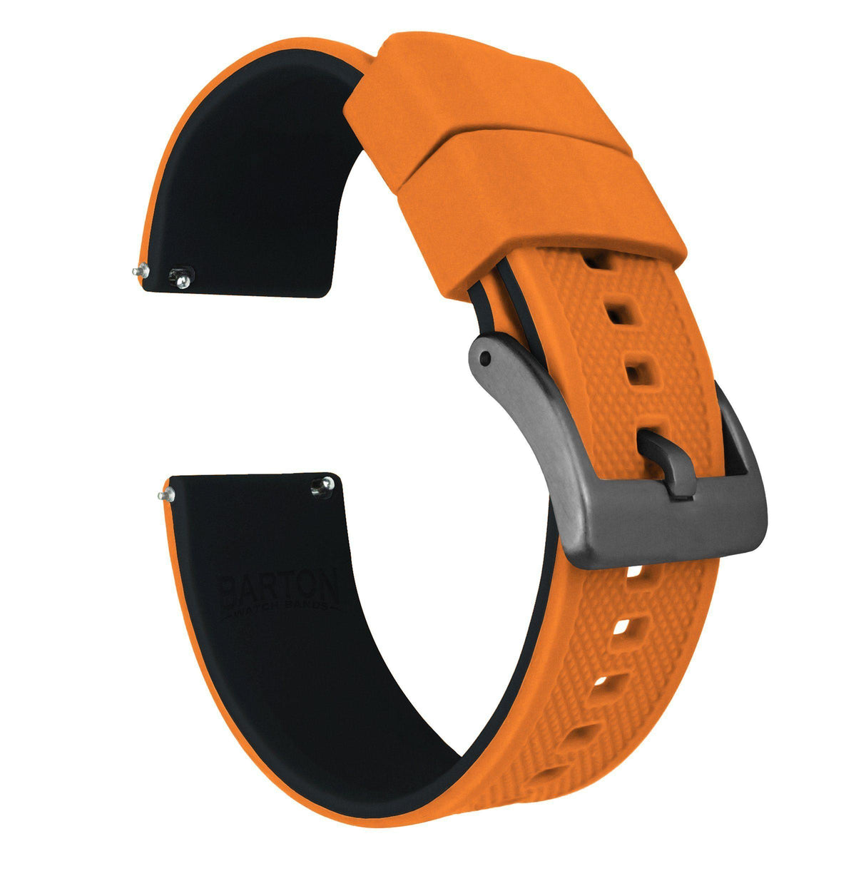 Pumpkin Orange Top / Black Bottom | Elite Silicone by Barton Watch Bands - Vysn