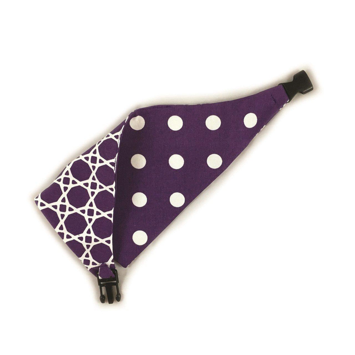 Purple Trellis Reversible Dog Bandana by Uptown Pups - Vysn