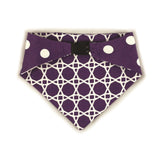 Purple Trellis Reversible Dog Bandana by Uptown Pups - Vysn