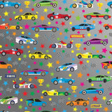 Racecars Kids Gift Wrap by Present Paper - Vysn